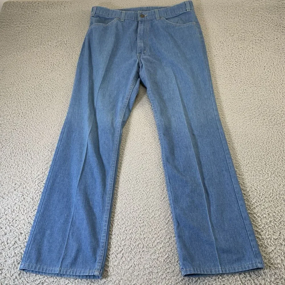 Vintage Levis SF 207 Jeans Mens 34x30 Blue Chambray Denim 80s Era USA Orange Tab